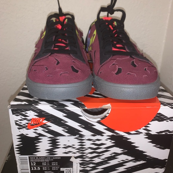 NIKE BLAZER LOW ACRONYM NIGHT MAROON SIZE 11.5M - Picture 4 of 8